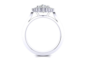 1.5 Carat Oval & Round Diamond Classic Engagement Ring In 14K White Gold (4 G) (H-I, SI2-I1) By SuperJeweler