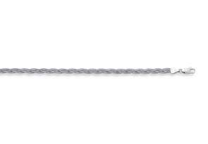 14K White Gold (5.9 G) 3.5mm 18 Inch Braided Fox Chain Necklace By SuperJeweler