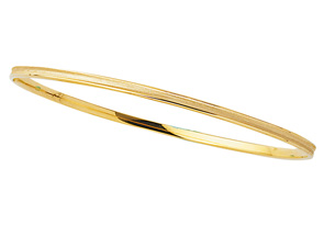 14K Yellow Gold (2.90 G) 3.15mm 8 Inch Shiny Round Concave Stackable Bangle Bracelet By SuperJeweler