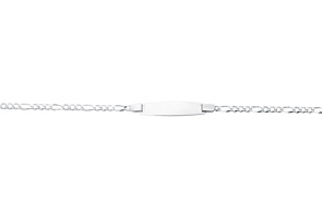 14K White Gold (2.70 G) 6 Inch Children's Shiny Classic Figaro ID Chain Bracelet By SuperJeweler