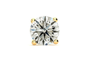 1 Carat Single Diamond Stud Earring In 14K Yellow Gold (J-K, I1-I2) By Hansa