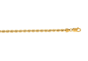 14K Yellow Gold (7.40 G) 3.0mm 8 Inch Solid Rope Chain Bracelet By SuperJeweler
