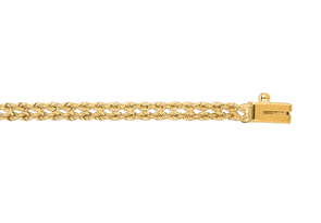 14K Yellow Gold (4.20 G) 3.0mm 8 Inch Double Line Rope Chain Bracelet By SuperJeweler