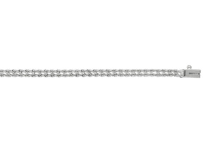 14K White Gold (4.30 G) 4.50mm 8 Inch Multi Line Rope Chain Bracelet By SuperJeweler