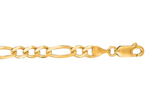 14K Yellow Gold (14.60 G) 4.50mm 20 Inch Diamond Cut Classic Figaro Chain Necklace By SuperJeweler
