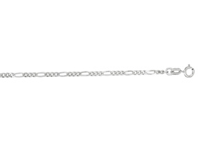 14K White Gold (3.40 G) 1.90mm 20 Inch Diamond Cut Classic Figaro Chain Necklace By SuperJeweler