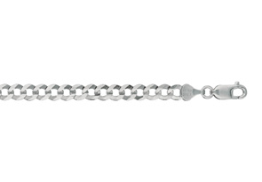 14K White Gold (7.60 G) 5.70mm 8.5 Inch Comfort Curb Chain Bracelet By SuperJeweler