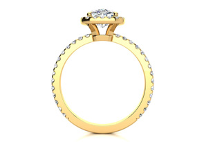 2.5 Carat Cushion Cut Halo Diamond Engagement Ring In 14K Yellow Gold (3.4 G) (H-I, SI2-I1) By SuperJeweler