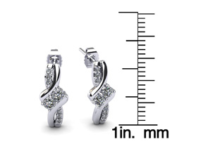 1/4 Carat Two Stone Diamond Knot Earrings In 14K White Gold (2 G), I/J By SuperJeweler