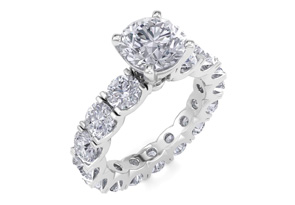 14K White Gold (5.4 G) 4 3/4 Carat Diamond Eternity Engagement Ring W/ 1.5 Carat Round Brilliant Center (I-J, I1-I2 Clarity Enhanced) By SuperJeweler