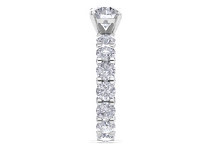 14K White Gold (5.6 G) 5 Carat Diamond Eternity Engagement Ring W/ 1.5 Carat Round Brilliant Center (I-J, I1-I2 Clarity Enhanced) By SuperJeweler