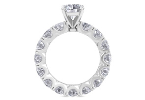 14K White Gold (6.2 G) 5 1/4 Carat Diamond Eternity Engagement Ring W/ 1.5 Carat Round Brilliant Center (I-J, I1-I2 Clarity Enhanced) By SuperJeweler