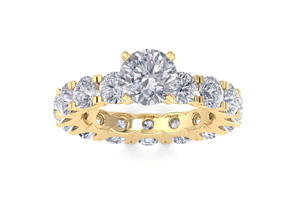 14K Yellow Gold (6 G) 5 1/4 Carat Diamond Eternity Engagement Ring W/ 1.5 Carat Round Brilliant Center (I-J, I1-I2 Clarity Enhanced) By SuperJeweler
