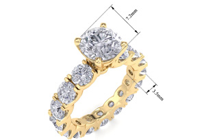 14K Gold (6.2 G) 5 1/4 Carat Diamond Eternity Engagement Ring W/ 1.5 Carat Round Brilliant Center (I-J, I1-I2 Clarity Enhanced) By SuperJeweler