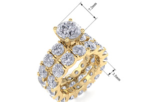 14K Yellow Gold (10.7 G) 9 Carat Diamond Eternity Engagement Ring W/ Matching Band (I-J, I1-I2 Clarity Enhanced) By SuperJeweler