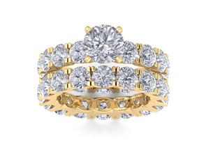 14K Yellow Gold (10.8 G) 9 1/4 Carat Diamond Eternity Engagement Ring W/ Matching Band (I-J, I1-I2 Clarity Enhanced) By SuperJeweler