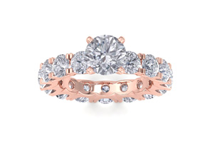 14K Rose Gold (5.4 G) 4 3/4 Carat Diamond Eternity Engagement Ring W/ 1.5 Carat Round Brilliant Center (I-J, I1-I2 Clarity Enhanced) By SuperJeweler