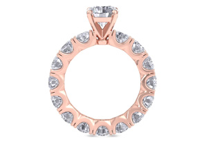14K Rose Gold (5.6 G) 5 Carat Diamond Eternity Engagement Ring W/ 1.5 Carat Round Brilliant Center (I-J, I1-I2 Clarity Enhanced) By SuperJeweler