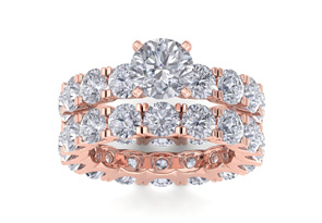 14K Rose Gold (10.8 G) 9 1/4 Carat Diamond Eternity Engagement Ring W/ Matching Band (I-J, I1-I2 Clarity Enhanced) By SuperJeweler