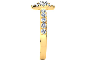 14K Yellow Gold (5 G) 1 1/3 Carat Classic Round Halo Diamond Engagement Ring (I-J, I1-I2 Clarity Enhanced) By SuperJeweler