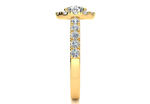 14K Yellow Gold (6 G) 1.5 Carat Classic Round Halo Diamond Engagement Ring (I-J, I1-I2 Clarity Enhanced) By SuperJeweler