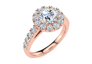 14K Rose Gold (6 G) 1.5 Carat Classic Round Halo Diamond Engagement Ring (I-J, I1-I2 Clarity Enhanced) By SuperJeweler