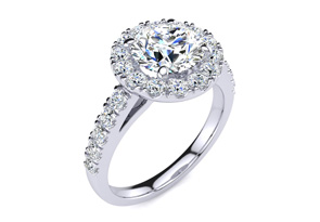 14K White Gold (6.5 G) 2 1/4 Carat Classic Round Halo Diamond Engagement Ring (I-J, I1-I2 Clarity Enhanced) By SuperJeweler