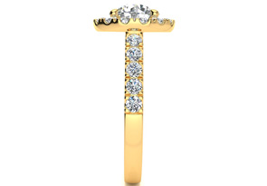 14K Yellow Gold (6.5 G) 2 1/4 Carat Classic Round Halo Diamond Engagement Ring (I-J, I1-I2 Clarity Enhanced) By SuperJeweler