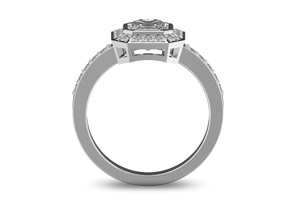 14K White Gold (5.2 G) 1 1/3 Carat Asscher Cut Halo Diamond Engagement Ring (H-I, VS2-SI1) By SuperJeweler