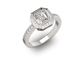 14K White Gold (5.3 G) 1 3/4 Carat Asscher Cut Halo Diamond Engagement Ring (H-I, VS2-SI1) By SuperJeweler