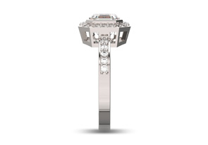 14K White Gold (5.3 G) 1 3/4 Carat Asscher Cut Halo Diamond Engagement Ring (H-I, VS2-SI1) By SuperJeweler