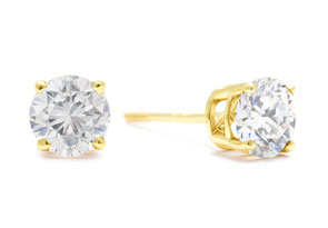 1.5 Carat Diamond Stud Earrings In 14K Yellow Gold (H-I, I2-I3 Clarity Enhanced) By SuperJeweler