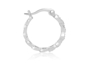 Infinity Diamond Hoop Earrings, Platinum Overlay, 3/4 Inch, J/K By SuperJeweler