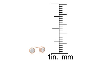 1/5 Carat Bezel Set Diamond Stud Earrings Crafted In 14K Rose Gold (0.6 G), H/I By SuperJeweler