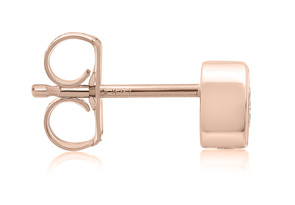1/3 Carat Bezel Set Diamond Stud Earrings Crafted In 14K Rose Gold (0.8 G), H/I By SuperJeweler