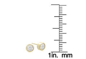1/2 Carat Bezel Set Diamond Stud Earrings Crafted In 14K Yellow Gold (1.1 G), H/I By SuperJeweler