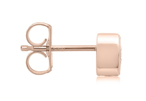 1/2 Carat Bezel Set Diamond Stud Earrings Crafted In 14K Rose Gold (1.1 G), H/I By SuperJeweler