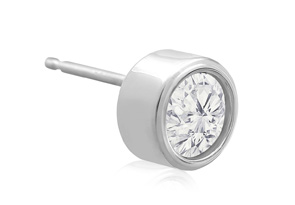 1 Carat Bezel Set Diamond Stud Earrings Crafted In 14K White Gold (1.8 G), H/I By SuperJeweler