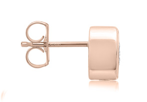 1 Carat Bezel Set Diamond Stud Earrings Crafted In 14K Rose Gold (1.8 G), H/I By SuperJeweler
