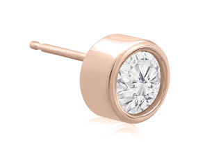 1 1/3 Carat Bezel Set Diamond Stud Earrings Crafted In 14K Rose Gold (2 G), H/I By SuperJeweler