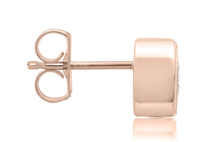 1 1/3 Carat Bezel Set Diamond Stud Earrings Crafted In 14K Rose Gold (2 G), H/I By SuperJeweler