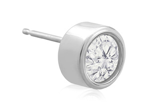 1.5 Carat Bezel Set Diamond Stud Earrings Crafted In 14K White Gold (2.1 G), H/I By SuperJeweler