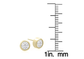 1.5 Carat Bezel Set Diamond Stud Earrings Crafted In 14K Yellow Gold (2.1 G), H/I By SuperJeweler