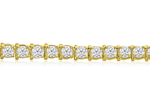 13 1/2 Carat Diamond Tennis Bracelet In 14K Yellow Gold (20.2 G), 8.5 Inches, J/K By SuperJeweler