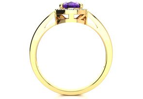 3/4 Carat Oval Shape Amethyst & Halo Diamond Ring In 14K Yellow Gold (3 G), I/J By SuperJeweler