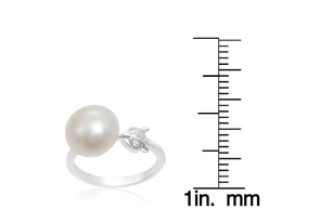 12MM Freshwater Cultured Single Pearl & Embellished Fox Ring By SuperJeweler