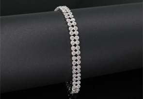 Fine Quality 1 Carat Diamond Bracelet, Two Row, Platinum Overlay, J/K, 7 Inch By SuperJeweler