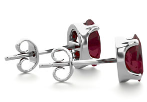 1 Carat Oval Shape Garnet Stud Earrings In Sterling Silver By SuperJeweler