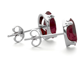 2 Carat Oval Shape Garnet Stud Earrings In Sterling Silver By SuperJeweler