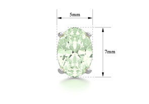 1.5 Carat Oval Shape Green Amethyst Stud Earrings In Sterling Silver By SuperJeweler